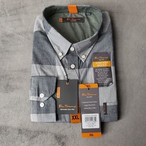 Ben Sherman Stretch Shirt Mens Long Sleeve
